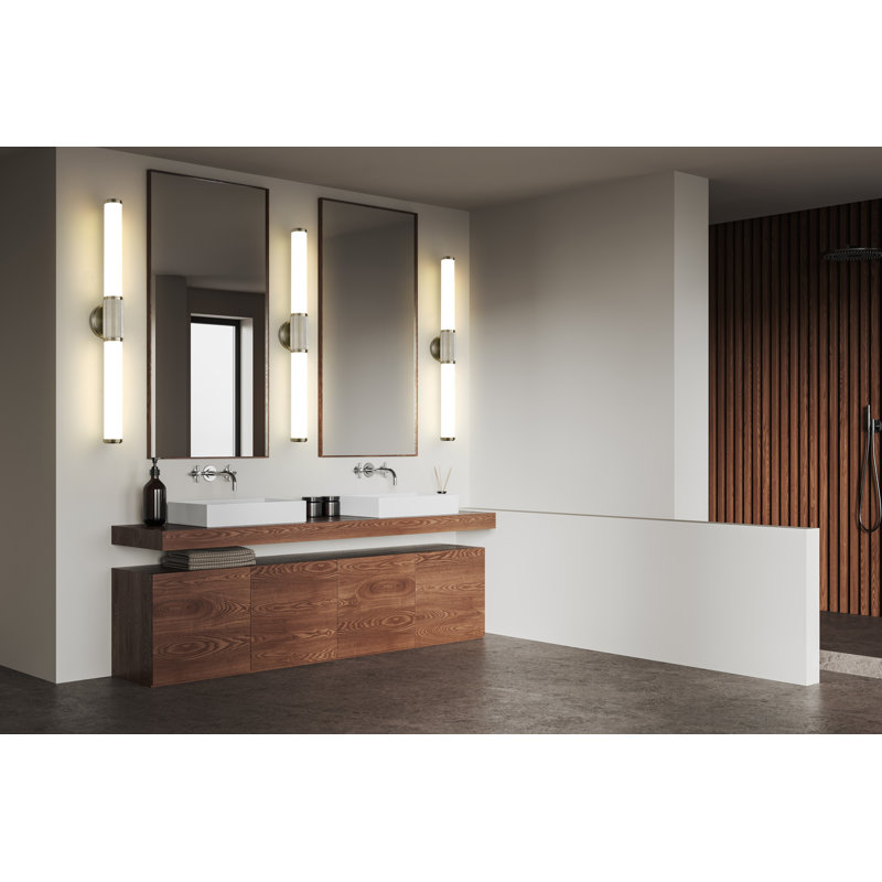 Meuble-lavabo 1 lumière Easmor, Nickel brossé