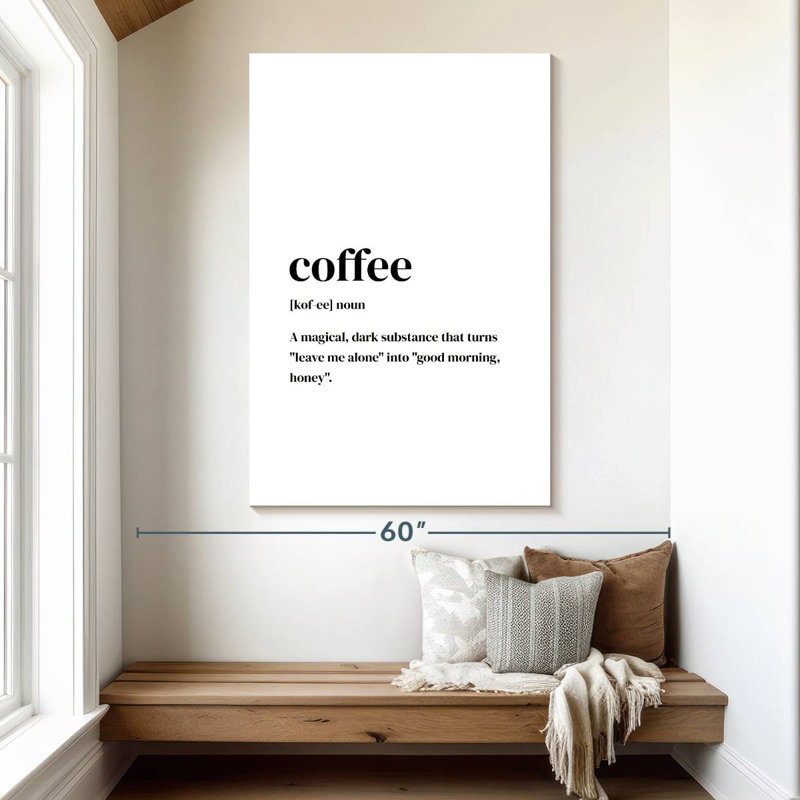 Coffee Typography, 51" H x 34" W