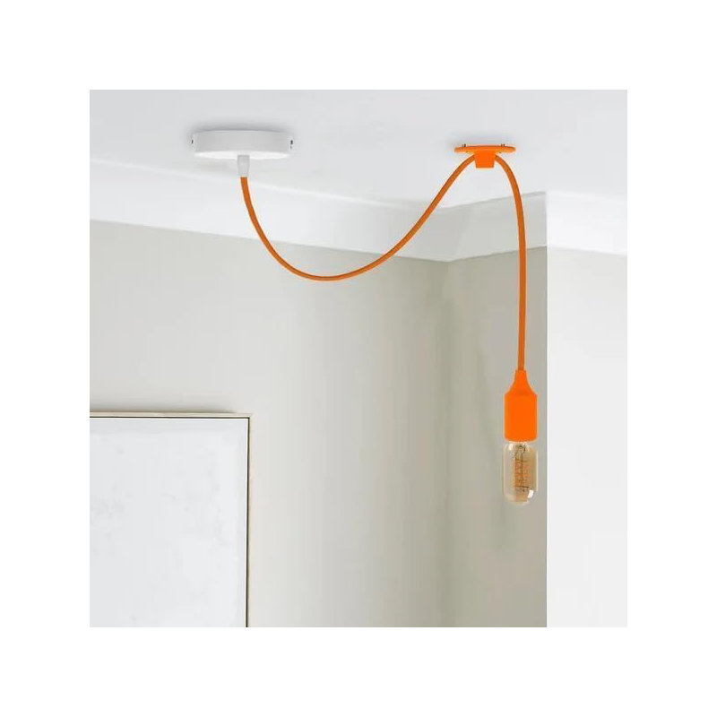 1 - Light Single Pendant, Orange, 107.5'' H x 10'' W x 10'' D