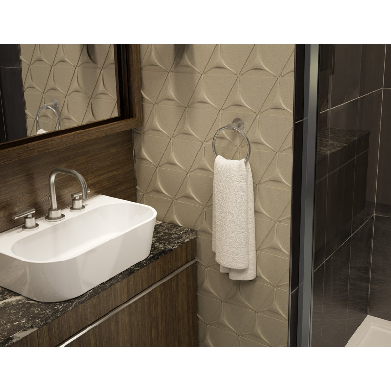 Dia Wall Mounted Hand Towel Ring, Satin Nickel