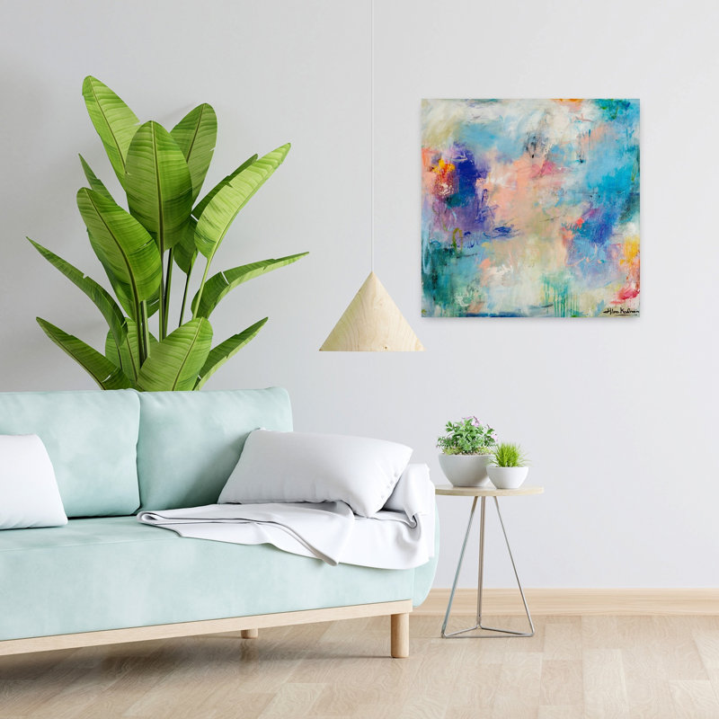 Morning Reflections, art abstrait contemporain, H 24 po x l 24 po