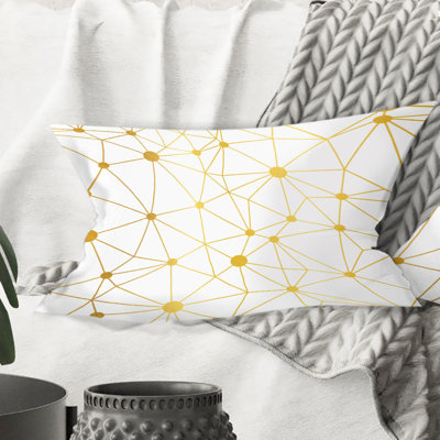 Golden Grid I - Mid-Century ModernPrinted Throw Pillow