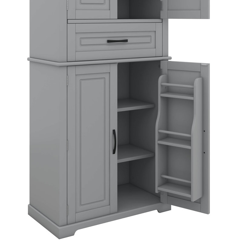 Armoire de rangement fonctionnelle de salle de bain avec tiroir de rangement polyvalent avec glissières lisses et tablette réglable