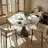 Breakfast Corner Nook Floral Shape Stone Dark Walnut Tone Dining Table Bistro Table For 2-4-952792866-952792865