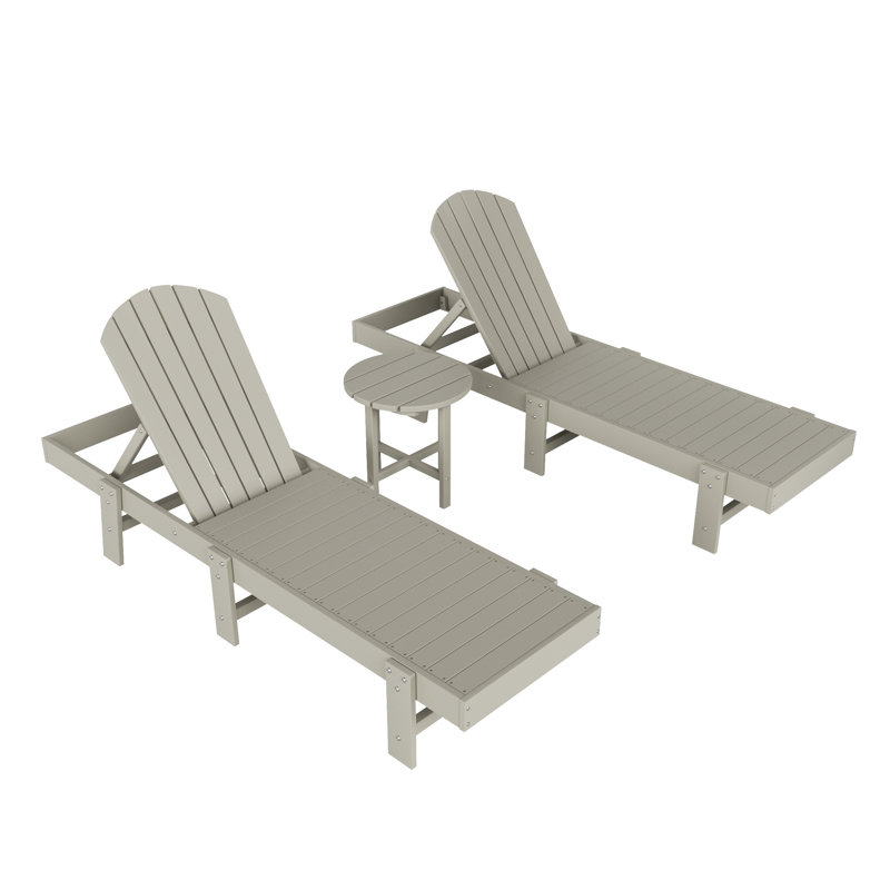 Chaise longue inclinable simple avec table 77,6 po Altura, Sable