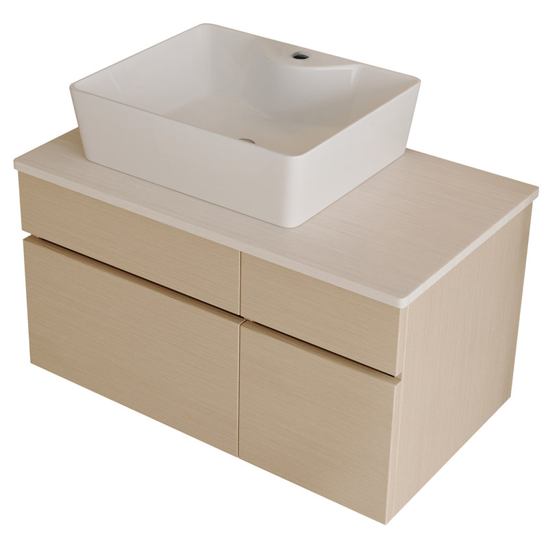 Meuble-lavabo flottant l 31,5 po avec lavabo, Nature