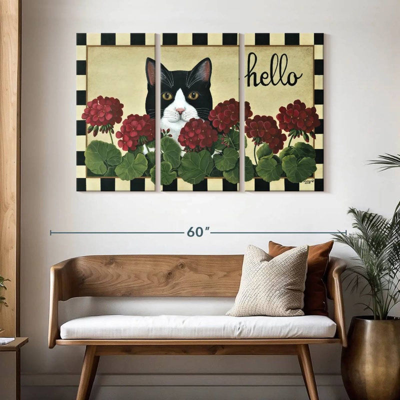Brampt Cat Hello, H 32 po x l 50 po