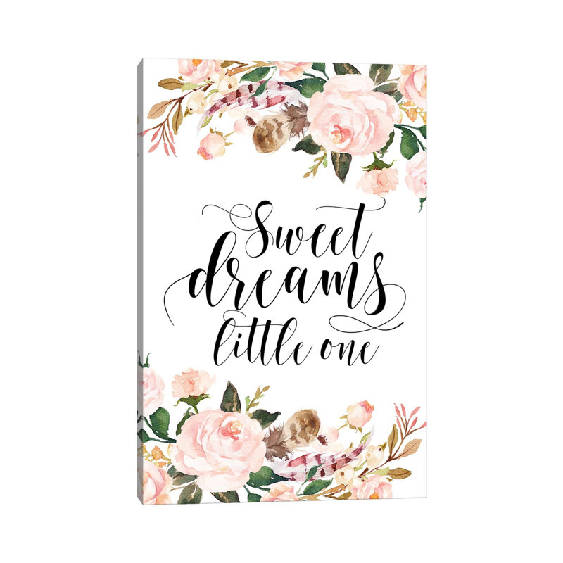 «Sweet Dreams Little One» par Eden Printables - reproduction d'art textuel sur toile tendue, H 40 po x l 26 po x P 1,5 po