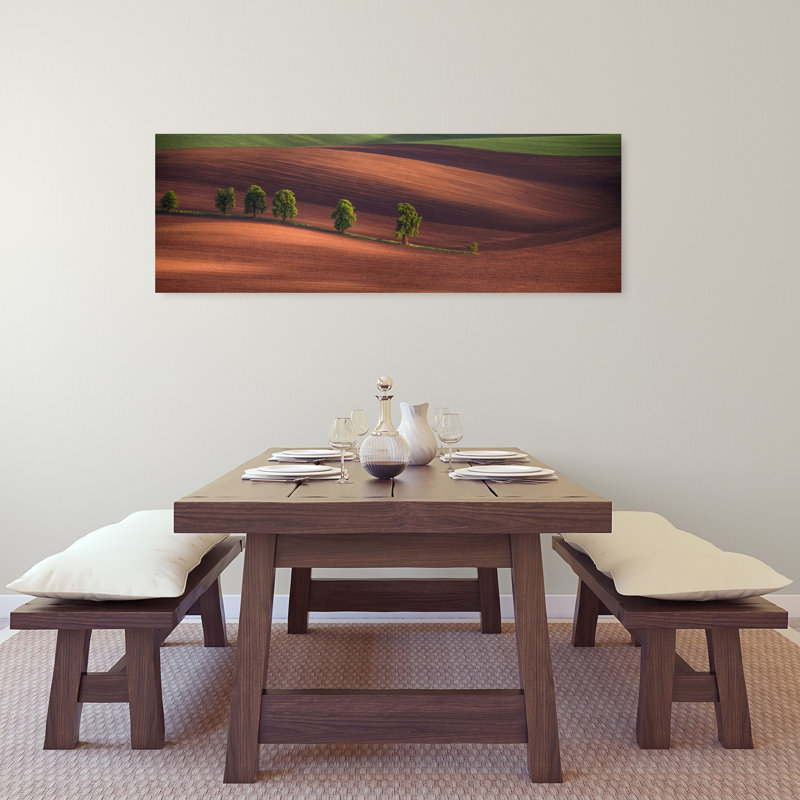 «Rolling Farmland Trees Peaceful Serene Tranquil Landscape Nature», art mural, H 48 po x l 16 po