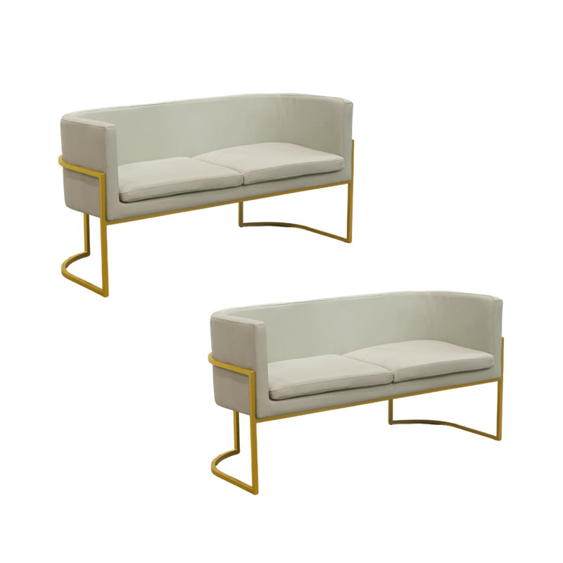 Banc rembourré en similicuir Modern Simple Cafe, Gris