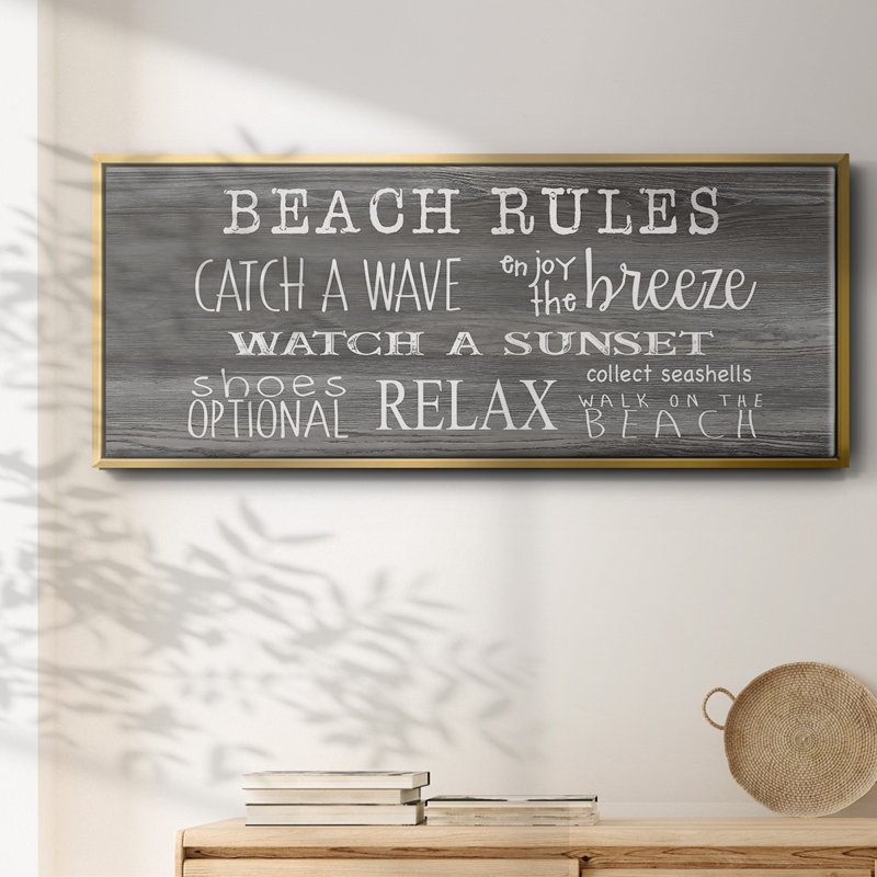 Beach Rules - Toile encadrée, H 24 po x l 60 po