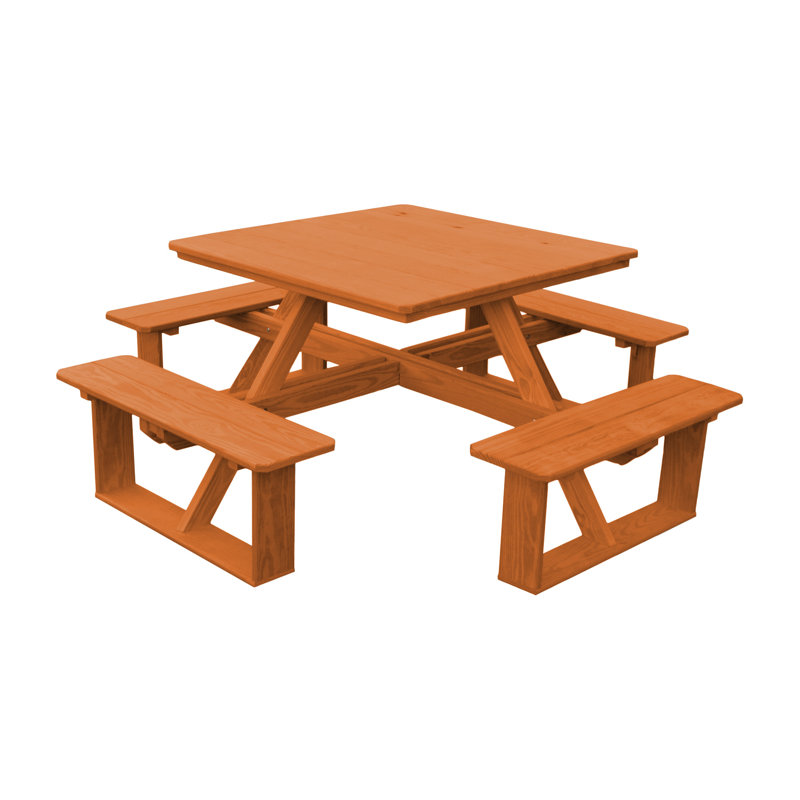 Table de pique-nique Law-Simmonds, Non, Teinture cèdre, L 75 po x l 75 po x H 30 po