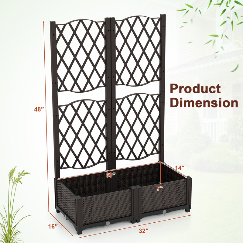 Lit de jardin surélevé l 32 "avec trous de drainage Sarha 