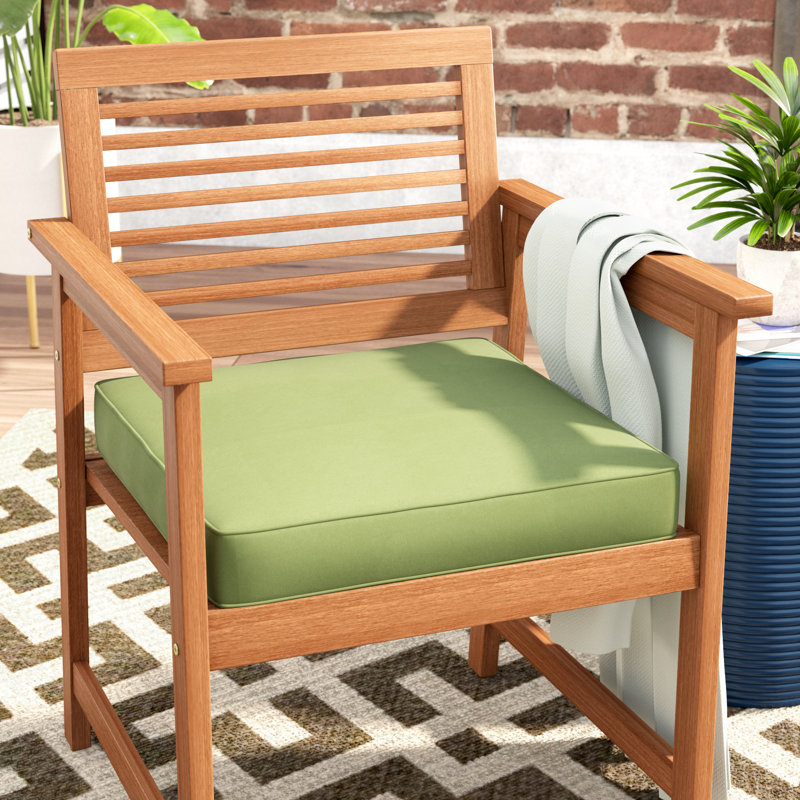 Parvati Outdoor 3'' Dining Chair Seat Cushion, Fresco Apple Green