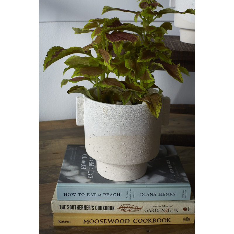 Vase de table en céramique blanche, H 7,25 po x l 6,5 po x P 6 po