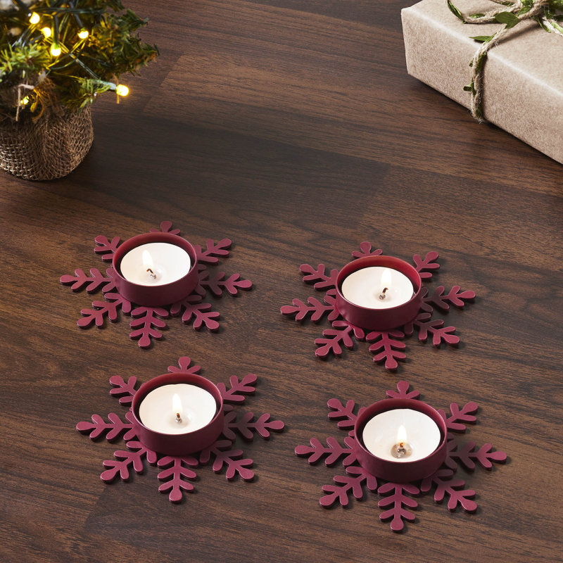 Ensemble de 4 flocons de neige Festive Finds, Bourgogne