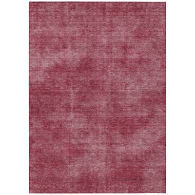 HomeRoots 8' X 10' Red Washable Indoor Outdoor Area Rug