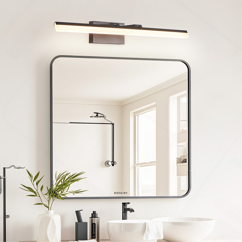 Luminaire de salle de bain moderne à DEL 32 po - Élégante applique murale en métal noir pour miroir, vestiaire ou lavabo