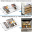 Organisateur de tiroir à épices transparent en acrylique, 4 niveaux - ensemble de 2 extensible de 13 po à 26 po, plateau à épices pour tiroir / comptoir (pots non inclus)