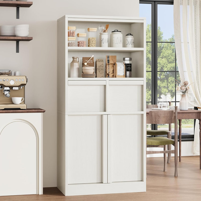 Tall Bathroom Cabinet, 51" h Freestanding Floor Storage Cabinet with Doors & 2 Drawers, Versatile Organizer for Bathroom, Living Room, Kitchen & Pantry