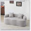 Canapé gris incurvé avec accoudoir rond, coussins de compression et 2 coussins décoratifs pour petits espaces et décor moderne-2031556974