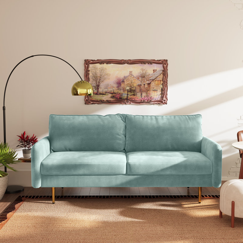 Siniard 70'' Upholstered Sofa, Light Gray 100% Polyester, 33.1" H X 70" W X 31.7" D