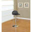 Tabouret noir en similicuir avec base et pieds de salle à manger modernes