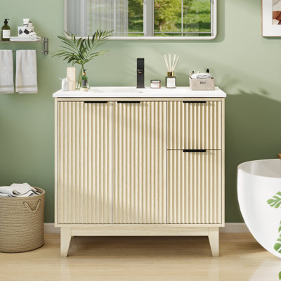 36" Bathroom Vanity With SMC Resin Sink