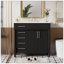 Meuble-lavabo de 36 po avec lavabo en résine supérieur, armoire de rangement autoportante avec 2 tiroirs et un tiroir basculant, ensemble de meuble-lavabo avec cadre en bois massif, tablette à hauteur réglable-152238070