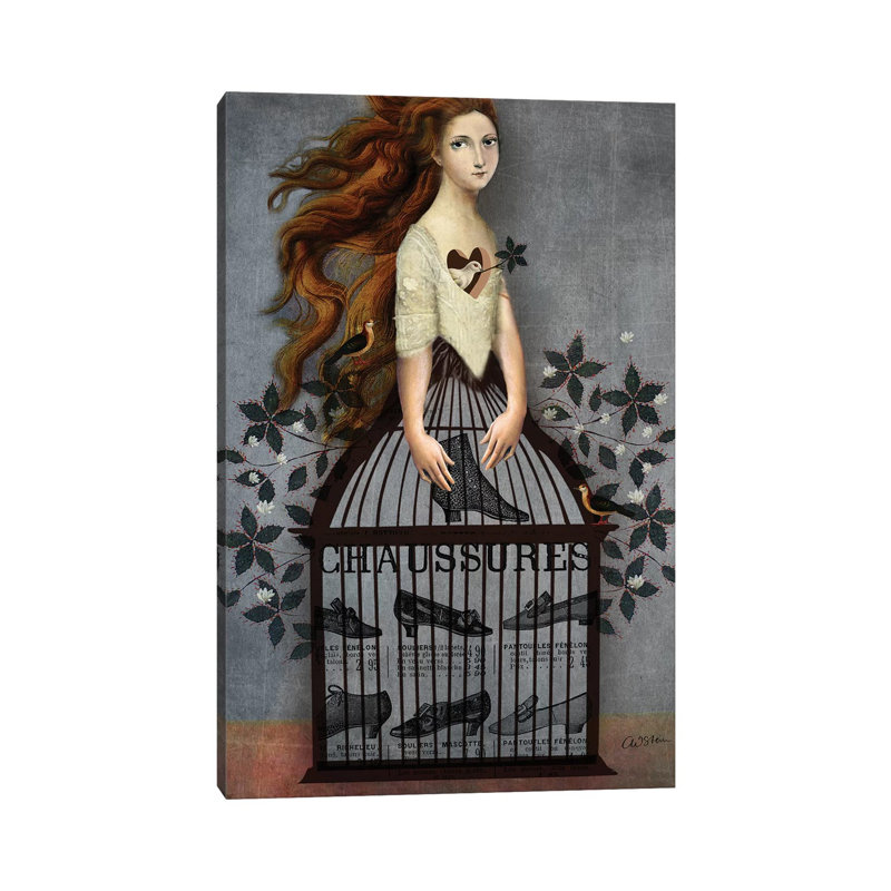 «Cinderella» par Catrin Welz-Stein - impression d'art graphique, H 40 po x l 26 po x P 1,5 po, Pas de tapis, Toile tendue