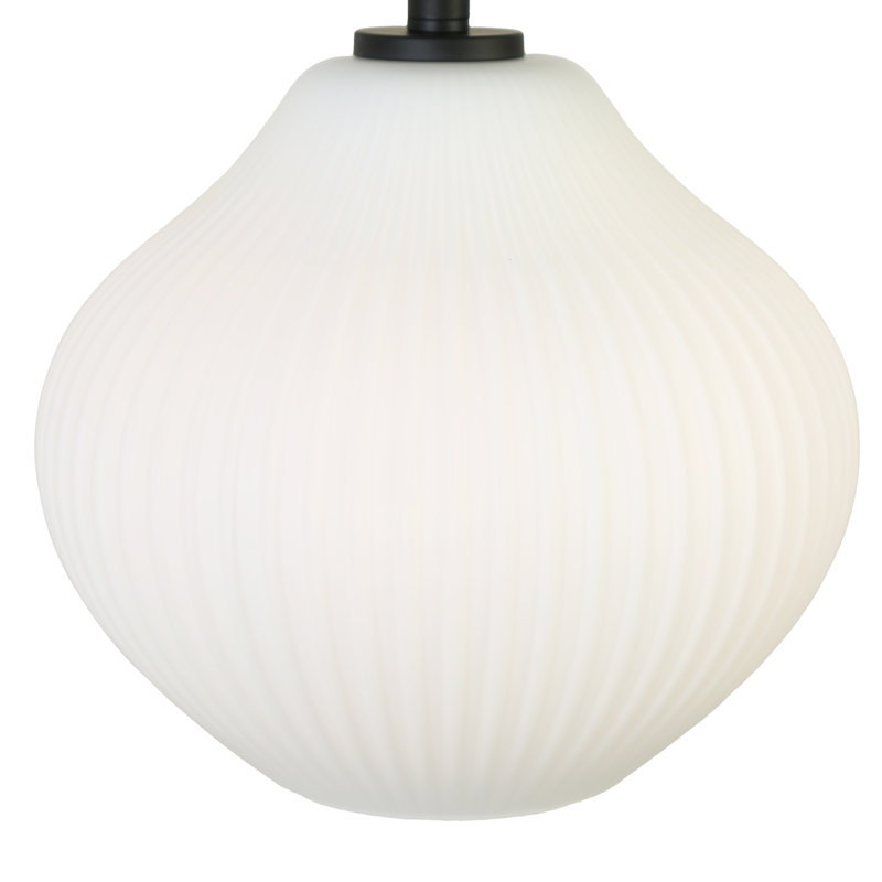 Luminaire suspendu en verre 1 lumière Jonny, Noir mat