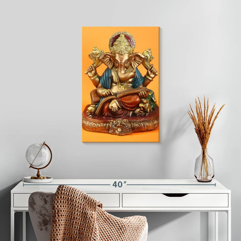 Adella Golden Ganapati Idol, H 24 po x l 16 po