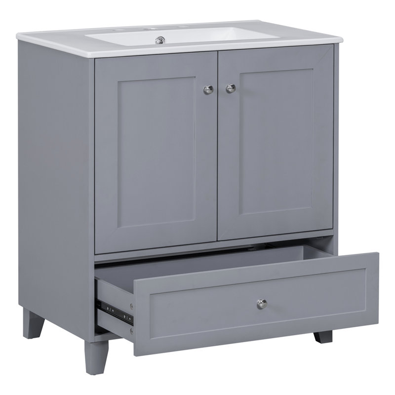 Carcyn 30'' Single Bathroom Vanity with Ceramic Top