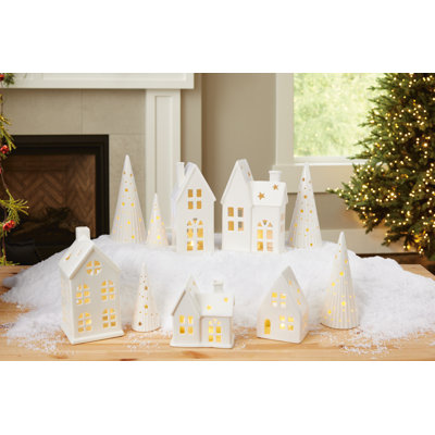 10 pc Ceramic LED Holiday Village Set
