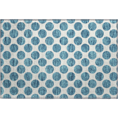 Tapis bleu sarcelle lavable à la machine Premium Prisco