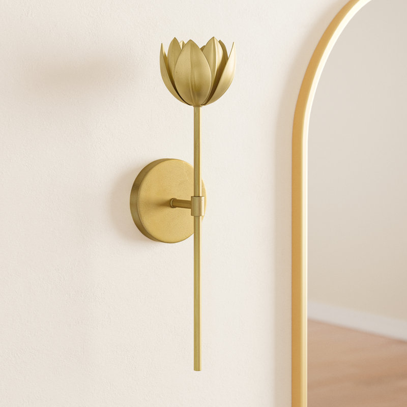 Dario 1-Light Dimmable LED Armed Sconce, Gold