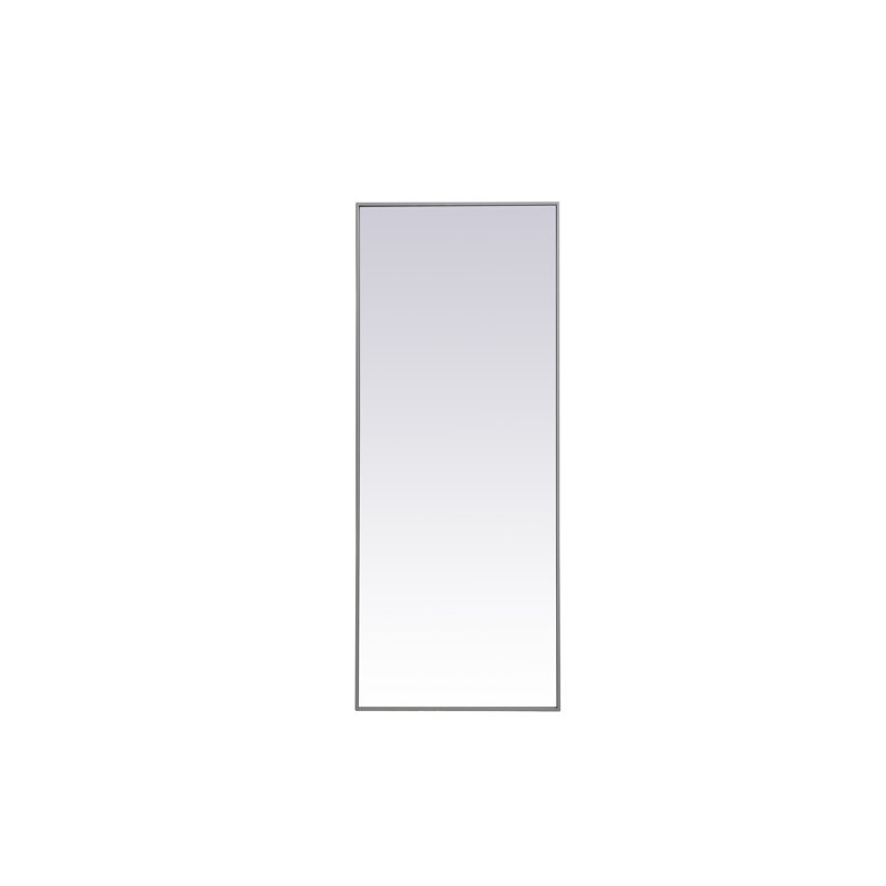 Sabine Metal Rectangle Wall Mirror, 60" x 24", Gray