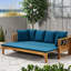Lit de jour Rustic Long Beach, matériau de bois, matériau de coussin d'eau avec éléments, bois, tissus de siège