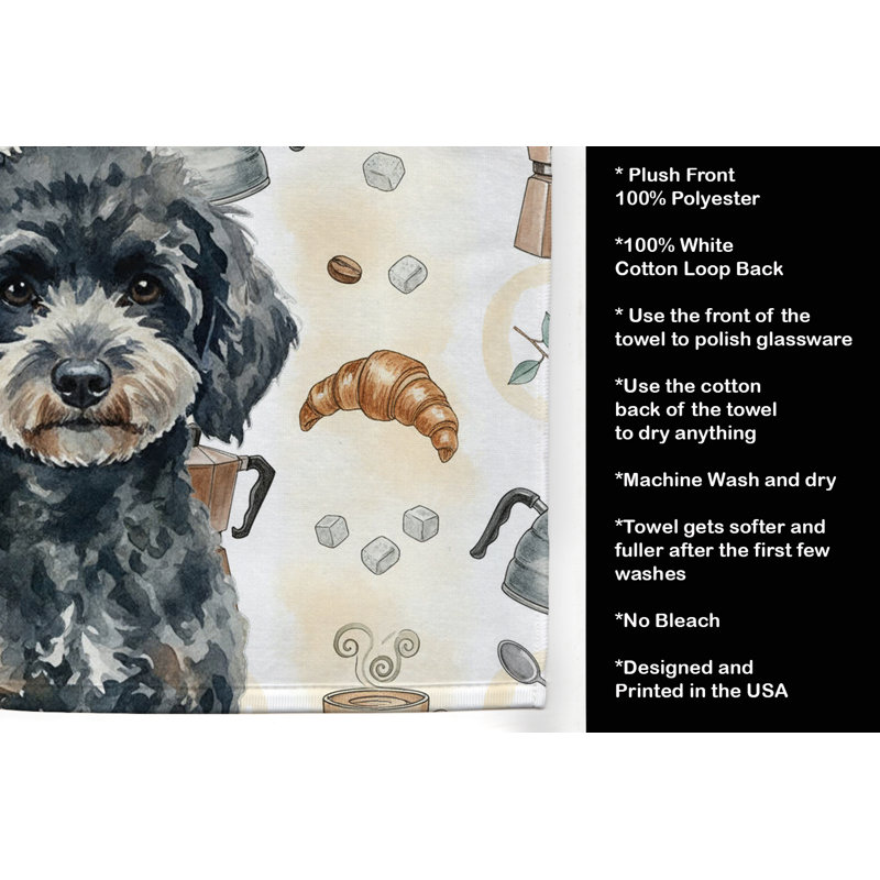 Serviette de cuisine miniature Mini Poodle, Caniche noir miniature