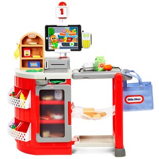 Costway Kids Snacks & Sweets Food Cart Kids Toy Cart Play Set with 30 PCS  Accessories 