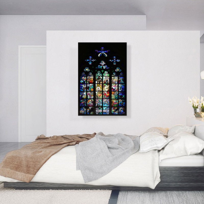 «Glass Window in the St. Vitus Cathedral» par Alphonse Mucha - impression sur toile tendue, H 40 po x l 26 po x P 1,5 po