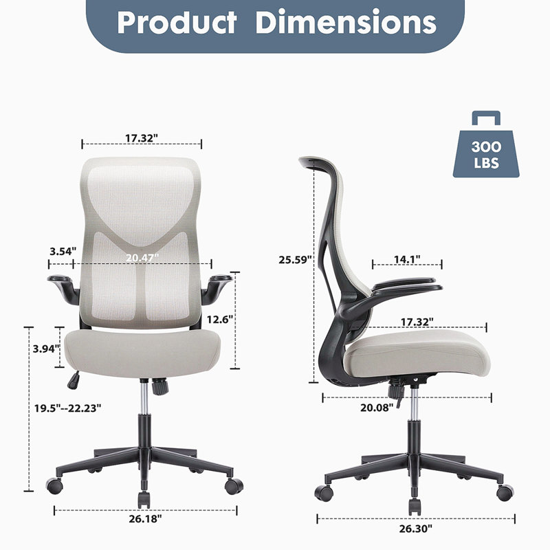 Fauteuil de bureau ergonomique à haut dossier ergonomique, Gris