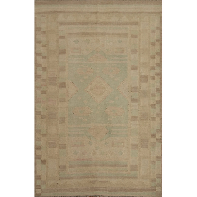 Tapis subtil Kilim 4 x 6 po idéal pour les espaces de vie confortables