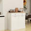 Armoire de cuisine - Blanc, deux tiroirs, compartiments, intérieur pour îlot de cuisine au design élégant