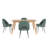 Farias Mid-Century Modern Tapered Dining Set, Faux Leather, 59" Dining Table And 4 Chairs-787569595-787569594
