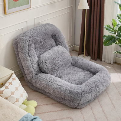 Folding Lazy Sofa Bed Floor Chair, Convertible Sleeper Chair With Pillow,Comfy Floor Sofa Lounge For Living Room Bedroom by Mercer41