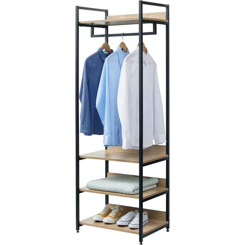 Monarrez 56cm Clothing Rack, Black/Light Oak