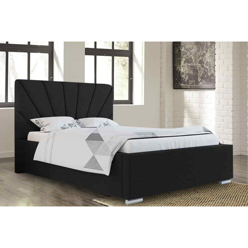 Upholstered Bed, Single (3'), Black