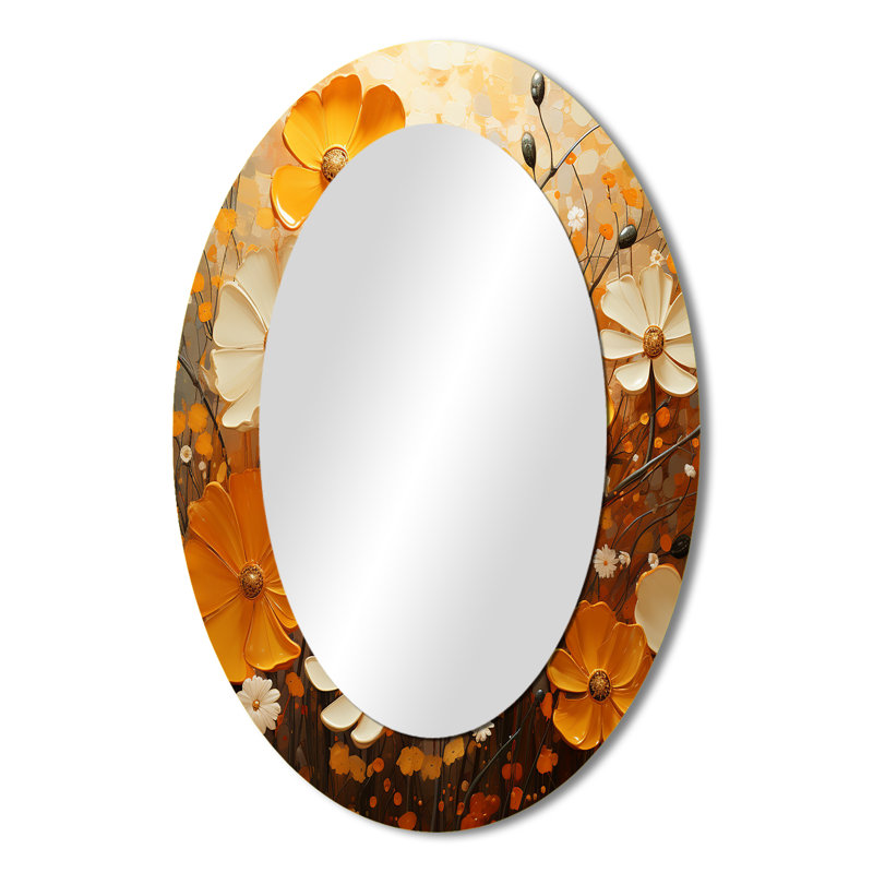 Gold Marigold Marigold Melody IV - Traditional Oval Wall Mirror, 36" x 24"
