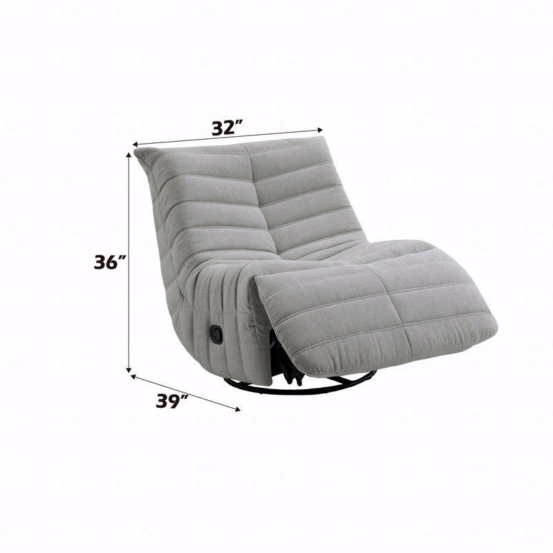 Fauteuil coulissant en tissu de chenille avec fonction d'inclinaison et pivot, Gris huître